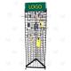 3 Sided Triangle Wire Grid Supermarket Display Racks With Logo And Casters