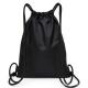 Lightweight Black Drawstring Backpack , Gym Sackpack For Hiking Yoga Swimming