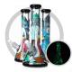 Colorful Rick And Morty Art Bong 7mm Glass Smoking Pipe Wiht Thick Ice Catcher