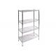 4 Layers Chrome Wire Shelving Silvery White Color 50-200KG Loading Capacity