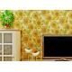 Sunflower Pattern Living Room Modern Wallpaper With Embossed Surface , Golden Color