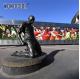 Masterfully Carved Bronze Statues Sculpture Football Players Celebrate Action