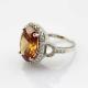 925 Silver 11mmx15mm Oval Champagne Citrine Ring Gemstone Jewelelry (R0090)