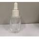 Clear Glass Dropper Bottles Silkscreen Printing Skin Care Packaging Plastic Collar OEM