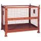200kg - 800kg Collapsible Wire Container , Foldable Orange Color Metal Pallet Crates for Toys Storage
