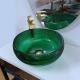 Green Glass Vessel Basins Vanity Diamond Mordern Round Bathroom