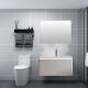 Solid Wood Slate Bathroom Vanity Wall Mounted With Lights Smart Mirror