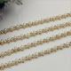 Perfect customized high quality 10 mm width light gold white pearl decorative metal chain for bag strap