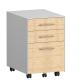 Wooden Front Chrome Plating Handle BBF 3 Drawer Pedestal Cabinet For Filling