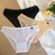                  Women′s Mesh Panties Sexy Transparent Low Waist Briefs Cotton Crotch Underwear             