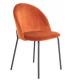 Orange Banquet Wooden Legs Retro Velvet Dining Chairs