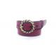 Red Womens Genuine Leather Belt For Jeans Dresses Pants With Braided Design Anti - Brass Buckle