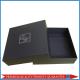 Silver Hot Stamp Logo Print Matte Black Paper Gift Packaging Box Lid & Base