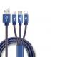 Quick Charging 3.0a Micro Usb Data Cable 3 In 1 Jean Denim Leather Design