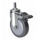 PU Wheel 4 70kg Threaded Brake PU Caster 3644-74 for Stable and Safe Movement