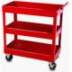 Easy to move Heavy Duty Red High Glossy Rolling Tool Cart with 3 Shelf