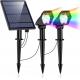 12H Lighting Double Head RGB Solar Spotlight With Six Color Modes