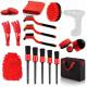 19Pcs Car Detailing Brush Set With Carry Bag All Purpose Clean For Cleaning Interior, Exterior