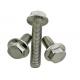 Combined Drive 40mm Stainless Steel Machine Screws , Serrated Hex Flange Bolt