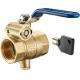 1702-SC Long Lever FxF Mechanical Key Lock Brass Ball Valve DN20 DN25 DN32 Lock Unit Attachable with Bottom Meter Outlet