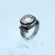 Fashion 316L Stainless Steel Casting Clay CZ Stones Ring LRX420