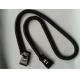 Plastic 40cm Long Black Coiled Leash Connector w/2pcs Plastic Clip Ends