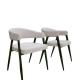 Hollow Back Fabric Dining Room Chairs  770mm Height Grey Steel Base