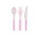 160mm Disposable Pink Wooden Cutlery Set Colorful Biodegradable Party Utensils