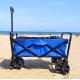 Folding Camping Cart Wide PP Wheels Large Capacity Collapsible Beach Wagon Cart