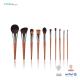 Champagne 10PCS FSC Cosmetic Makeup Brush Set Wooden Handle