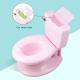 Handle Button Baby Potty Toilet in White Blue Pink Color with Solid Pattern - EN-71 Certified - 1.38kg Net