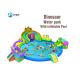 Commercial Grade Giant Toddler Inflatable Slide Dinosaur Kingdom Slide With Pool