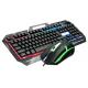 Metal Gaming Keyboard With 104 Keys FN+F1-F12 Functions LED Backlight Gaming Mouse With Adjustable DPI (500-1500) RGB Lighting