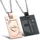 New Fashion Tagor Jewelry 316L Stainless Steel couple Pendant Necklace TYGN044