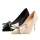 ZM002 929-42 Korean Version 2020 New Pointed Pumps Stiletto High Heels Large Size Super High Heel Bow Shoes