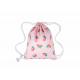customized Pink digital full Printed Drawstring Backpack With Adjustable Straps
